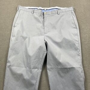 Peter Millar Pants Mens 44L Gray Golf Straight‎ Leg Slash Pockets Cotton Chino